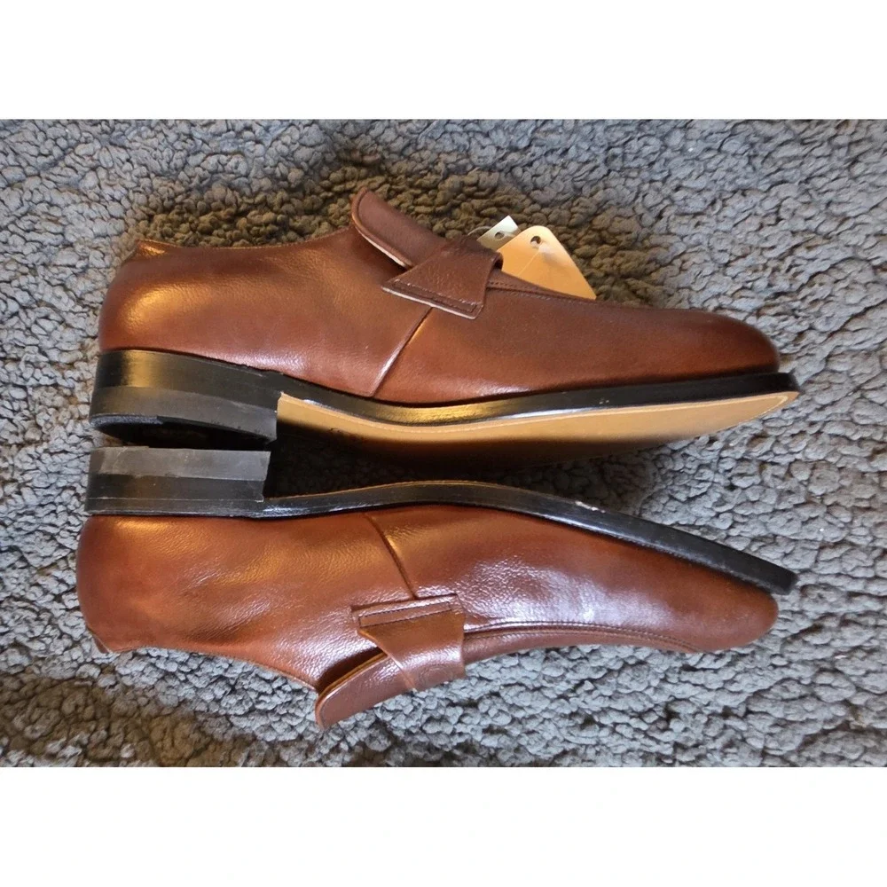 Men's Wildman Brown Leather Loafers Slip On Shoes Size 12‎ Made in USA NWT**